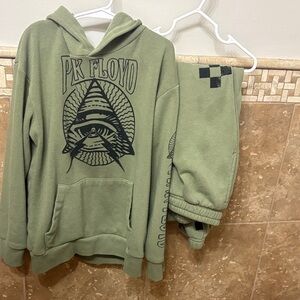 Pink Floyd Kids Matching Set in Green and Black